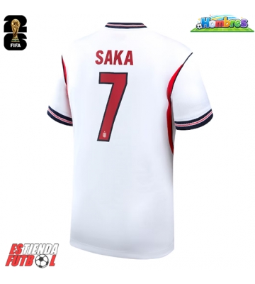 Inglaterra Bukayo Saka #7 Primera Equipación Mundial 2026 Manga Corta